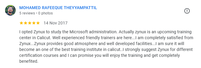 Mohamed Rafeeque Theyyampattil Google review