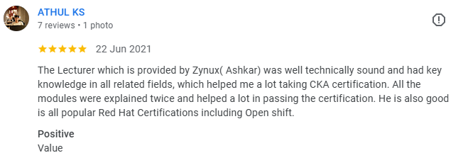 ATHUL K S Google review