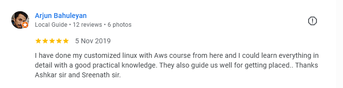 Arjun Bahuleyan Google review
