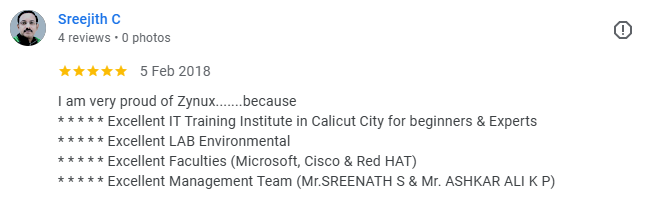Sreejith C Google review