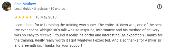 Ebin Mathew Google review